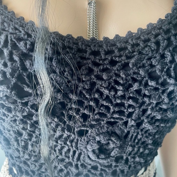 BETSY JOHNSON Elegant Black and White Striped Vintage 1990’s Dress. Size Small - Picture 5 of 13